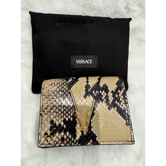 Versace Python Virtus Compact Wallet - Picture 1 of 9